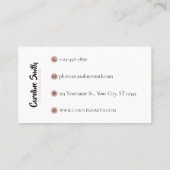 Einfache, beidseitig bedruckte Blume mit Aquarellf Visitenkarte (Rückseite)