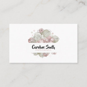 Einfache, beidseitig bedruckte Blume mit Aquarellf Visitenkarte