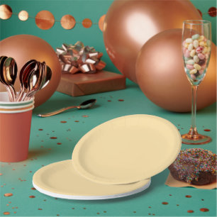 Einfache Beige 7 Zoll runde Party-Papierplatte Pappteller