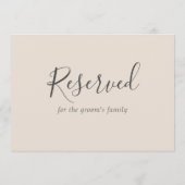 Einfache Beige Elegante Hochzeit vorbehalten Zeich (Rückseite)