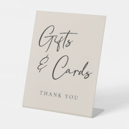 Einfache Beige Elegante Hochzeitsgeschenke und Kar Sockelschild