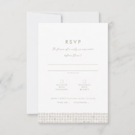 Einfache, beige gefarbene Strandhochzeit RSVP Karte