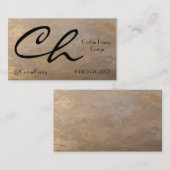 Einfache Beige-Gold-Geschäftskarten Visitenkarte (Vorne/Hinten)