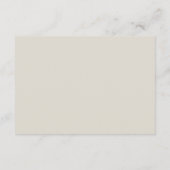 Einfache beige Hochzeitsdetails Begleitkarte (Rückseite)