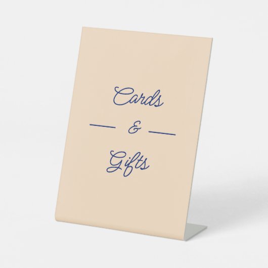 Einfache Beige Hochzeitskarten und Geschenke Sockelschild (Vorderseite)