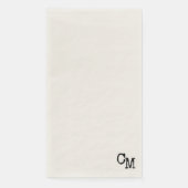 Einfache beige Hochzeitsserviette mit initialen Pr Serviette (Vorderseite)