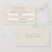 Einfache Beige Linen Elegantes Drehbuch Ernennung Terminkarte (Vorne/Hinten)