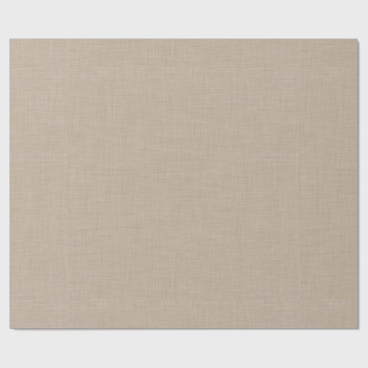 Einfache Beige Linen Mushroom Textur Geschenkpapier (Flach)