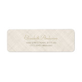Einfache Beige Linen Muster Elegantes Gold Script (Vorne)