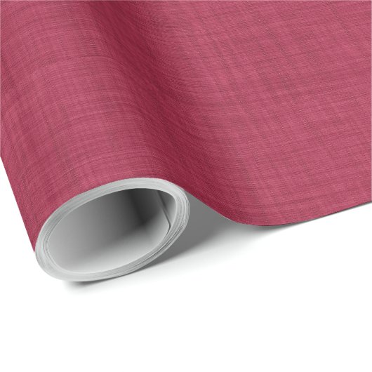 Einfache Beige Linen Rote Textur Geschenkpapier (Rolleneckpunkt)