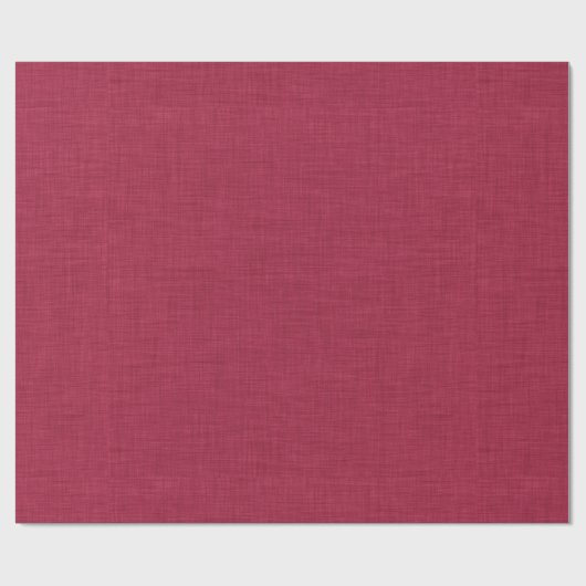Einfache Beige Linen Rote Textur Geschenkpapier (Flach)