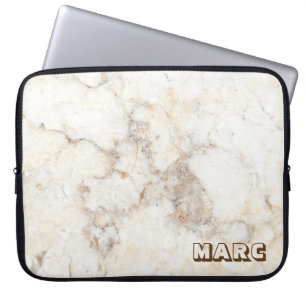 Einfache Beige Marmor Textur Laptopschutzhülle
