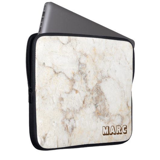 Einfache Beige Marmor Textute Laptopschutzhülle (Vorne Rechts)