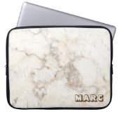 Einfache Beige Marmor Textute Laptopschutzhülle (Vorderseite)