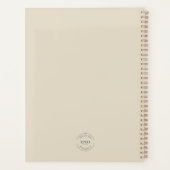 Einfache beige Minimalistische Logo-Markenbezeichn Planer (Rückseite)