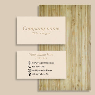 Einfache beige minimalistische Visitenkarte