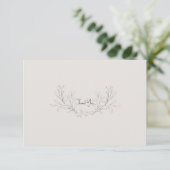 Einfache Beige Moderne Blank Wedding Vielen Dank Dankeskarte (Stehend Vorderseite)