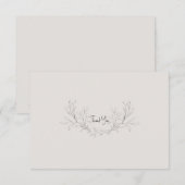 Einfache Beige Moderne Blank Wedding Vielen Dank Dankeskarte (Vorne/Hinten)