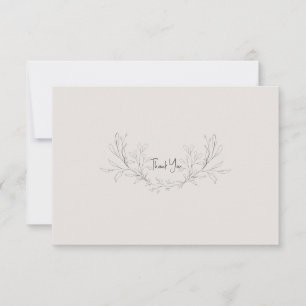 Einfache Beige Moderne Blank Wedding Vielen Dank Dankeskarte