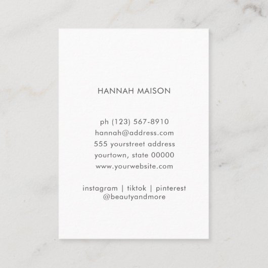 Einfache Beige Moderne Minimalistische Discount-Ka Visitenkarte (Rückseite)