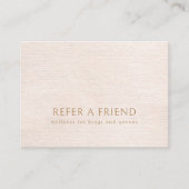 Einfache Beige moderne Minimalistische Referenzkar Visitenkarte (Vorderseite)