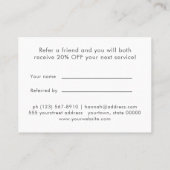 Einfache Beige moderne Minimalistische Referenzkar Visitenkarte (Rückseite)