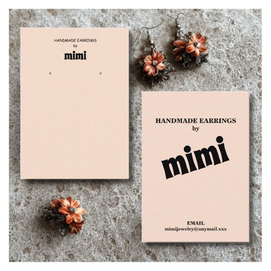 Einfache beige Ohrring-Display-Visitenkarte Visitenkarte
