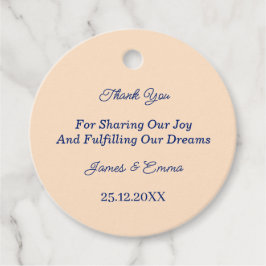 Einfache Beige Personalisierte Hochzeit Geschenkanhänger
