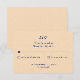 Einfache Beige Personalisierte Hochzeit RSVP Karte