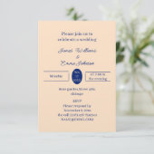 Einfache Beige Personalisierte Hochzeitseinladung Save The Date (Stehend Vorderseite)