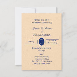 Einfache Beige Personalisierte Hochzeitseinladung Save The Date