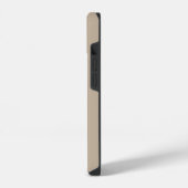 Einfache Beige-Pinselgoldmonogramm iPhone Hülle (Linke Seite)