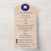 Einfache Beige Save the Date angepasst All In One Einladung (Innen Boden)