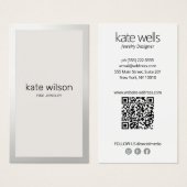 Einfache Beige taupe Silver Border (Vorne & Hinten)