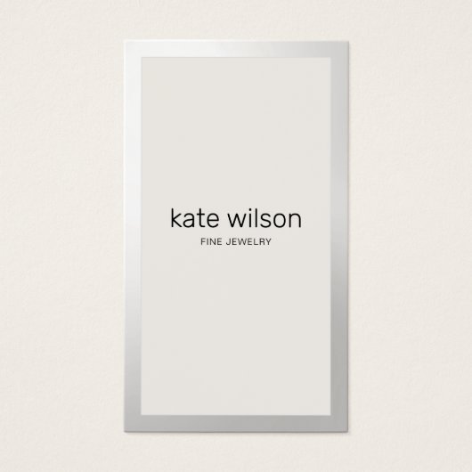 Einfache Beige taupe Silver Border (Vorderseite)