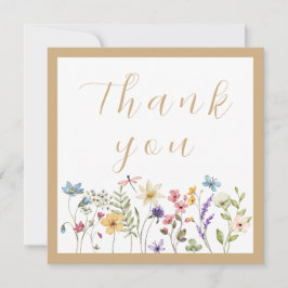 Einfache Beige Wildblume Dankeskarte