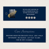 Einfache Beilage für die Pflege von Navy Blue-Logo (Vorne & Hinten)