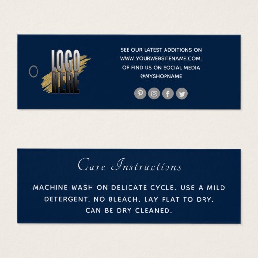 Einfache Beilage für die Pflege von Navy Blue-Logo (Vorne & Hinten)