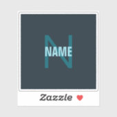 Einfache, benutzerdefinierbare Mit Monogramm Bezei Aufkleber (Blatt)