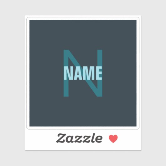 Einfache, benutzerdefinierbare Mit Monogramm Bezei Aufkleber (Blatt)