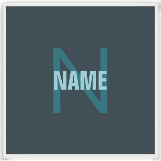 Einfache, benutzerdefinierbare Mit Monogramm Bezei Aufkleber (Vorderseite)