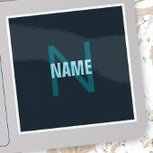 Einfache, benutzerdefinierbare Mit Monogramm Bezei Aufkleber