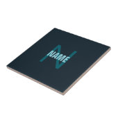 Einfache, benutzerdefinierbare Mit Monogramm Bezei Fliese (Seite)