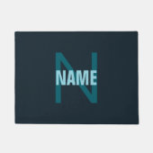 Einfache, benutzerdefinierbare Mit Monogramm Bezei Fußmatte (Vorderseite)