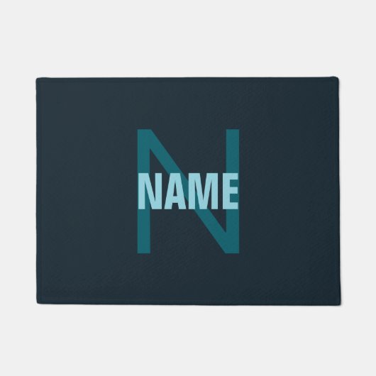 Einfache, benutzerdefinierbare Mit Monogramm Bezei Fußmatte (Vorderseite)