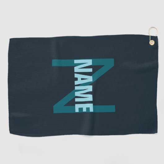 Einfache, benutzerdefinierbare Mit Monogramm Bezei Golfhandtuch (Horizontal)
