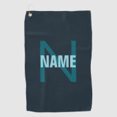 Einfache, benutzerdefinierbare Mit Monogramm Bezei Golfhandtuch (Vorderseite)