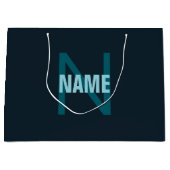 Einfache, benutzerdefinierbare Mit Monogramm Bezei Große Geschenktüte (Vorderseite)
