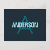 Einfache, benutzerdefinierbare Mit Monogramm Bezei Postkarte (Vorderseite)