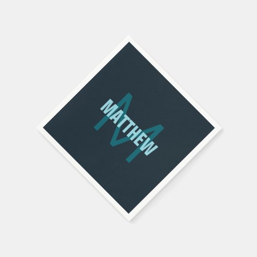 Einfache, benutzerdefinierbare Mit Monogramm Bezei Serviette (Ecke)